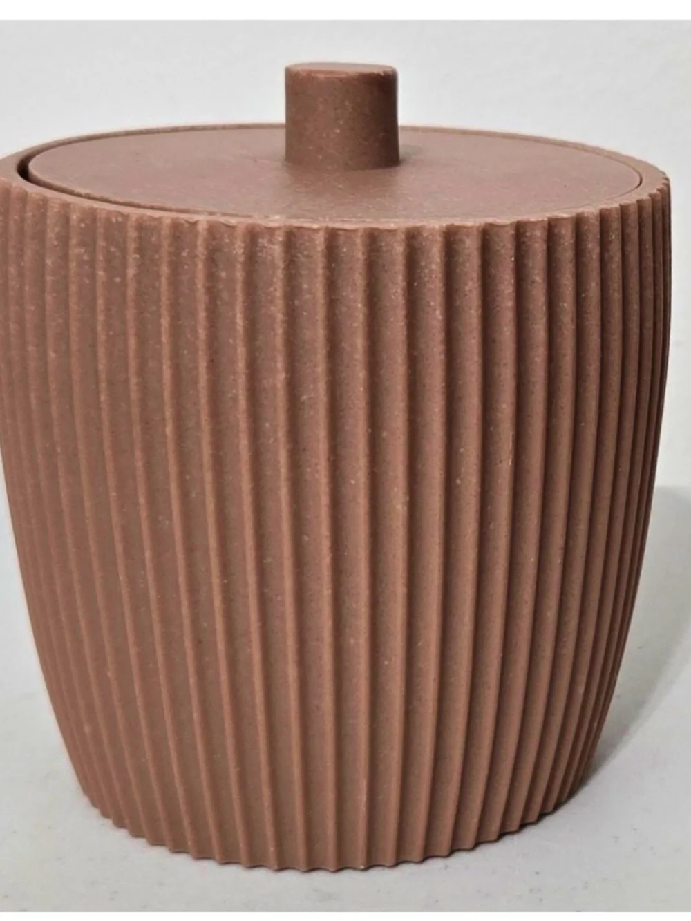 New Room & Retreat Lidded Jar Cylinder Home Bathroom Kitchen Brown NWT